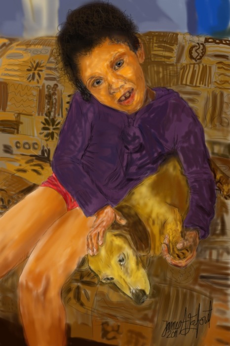 Girl with Dog