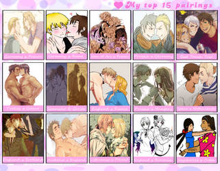 Top 15 Favorite Hetalia Pairings