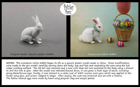 Customized plastic Rabbit model with wooly coat