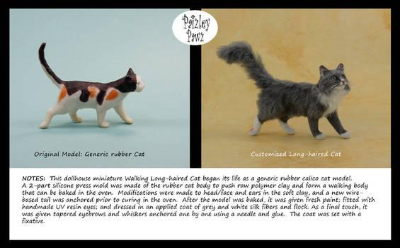 Miniature Walking Cat made from rubber model