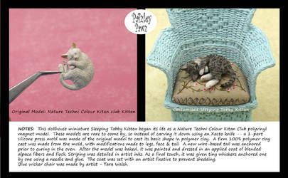 Customized miniature model Sleeping Tabby Kitten