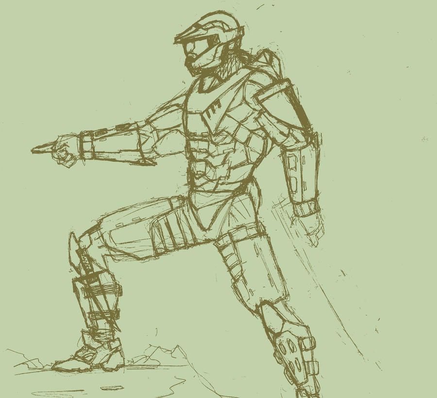 The master chief (scan) sketch by JeffcLoud on DeviantArt