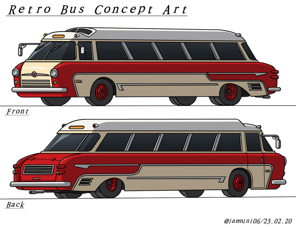 Retro Bus Line Names 1950 Style Retro Bus Concept Art by JaeminL on DeviantArt