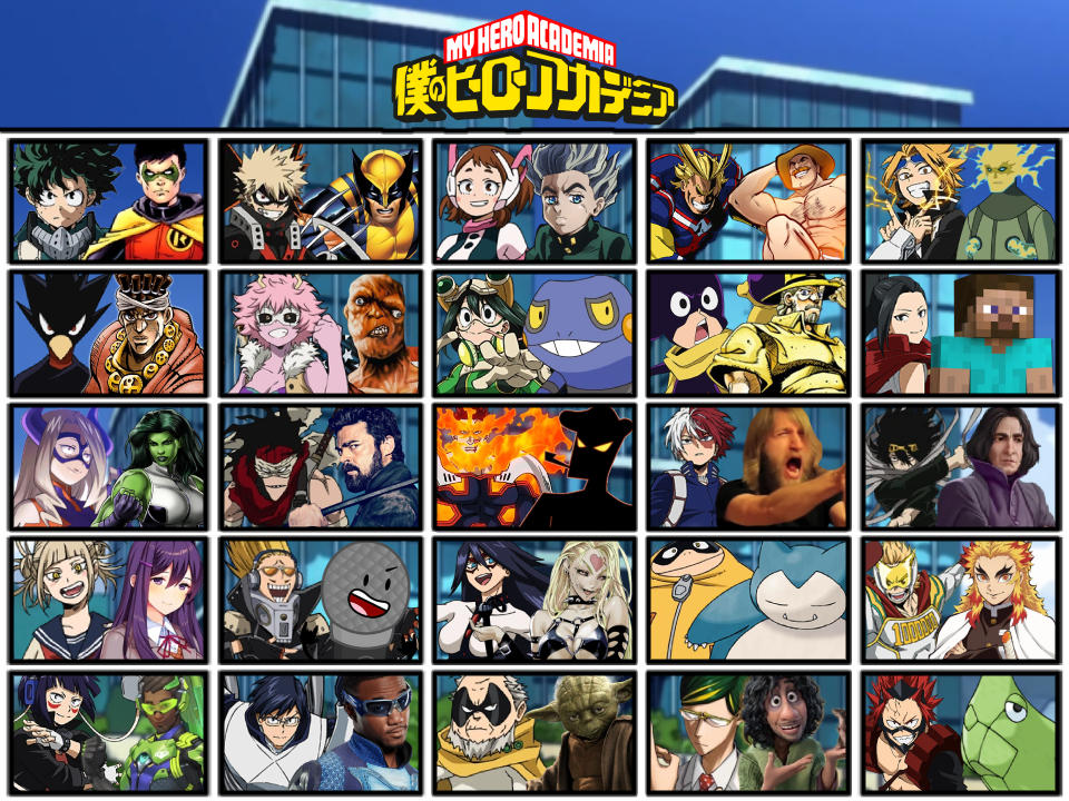 My Hero Academia Matchup Box Chart by smashPUG64 on DeviantArt
