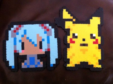 Hatsune Miku Chibi and Pikachu