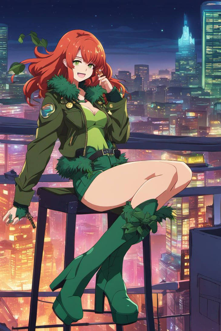 Full shot long shot wide shot Poison Ivy wearing g by Usaporkchops on