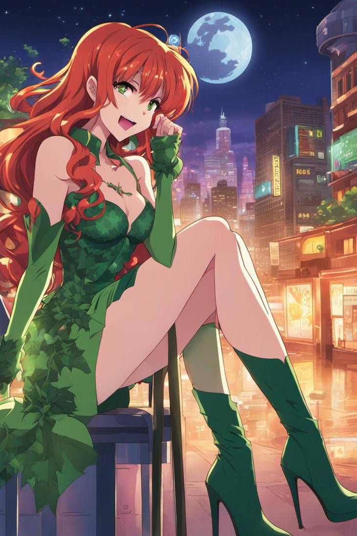 Full shot long shot wide shot Poison Ivy wearing g by Usaporkchops on