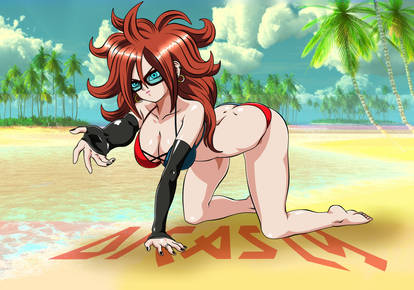 Androide 21 sexy beach