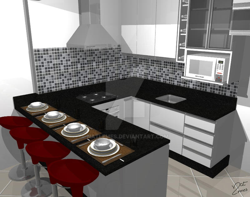 Projeto de Interior_Cozinha_Casa by NatLemes on DeviantArt
