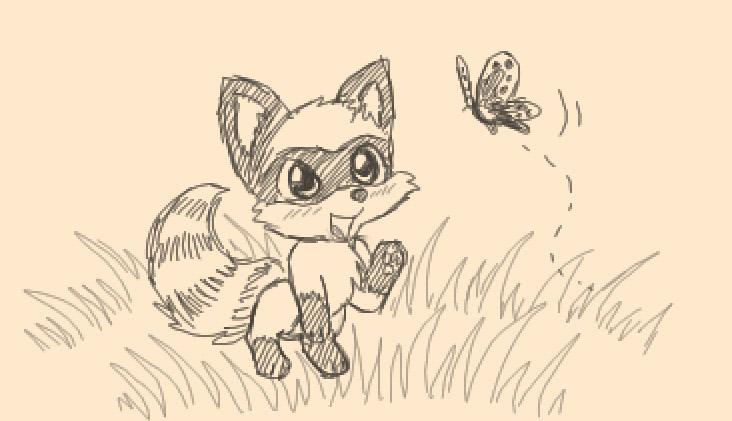 Little Raccoon and Butterfly