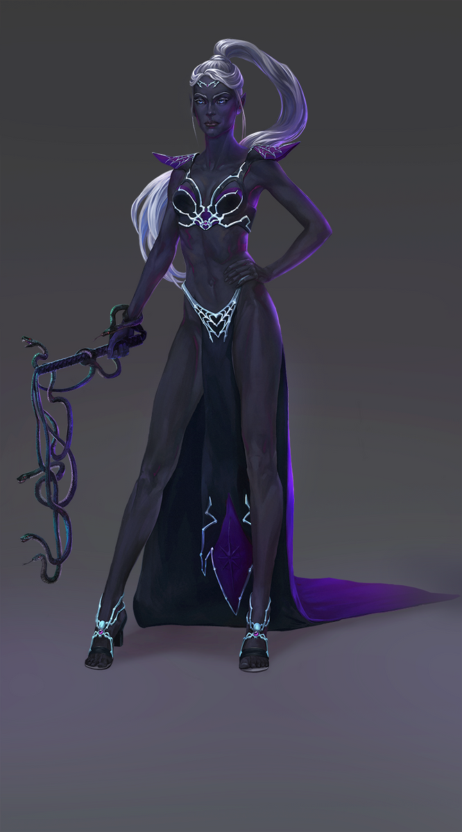 Drow priestess of Lolth by DashaFid on DeviantArt