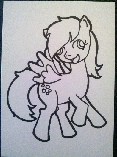 Derpy Hooves Sketch Card B n W