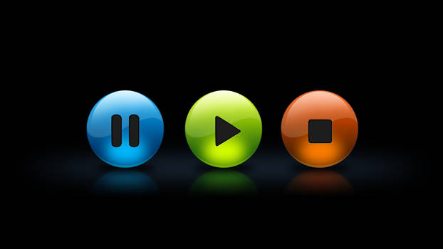 Gloss Play Buttons - Wallpaper