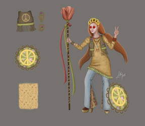 Smite skin concept hippie Athena fan art