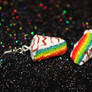 Rainbow cake earrings