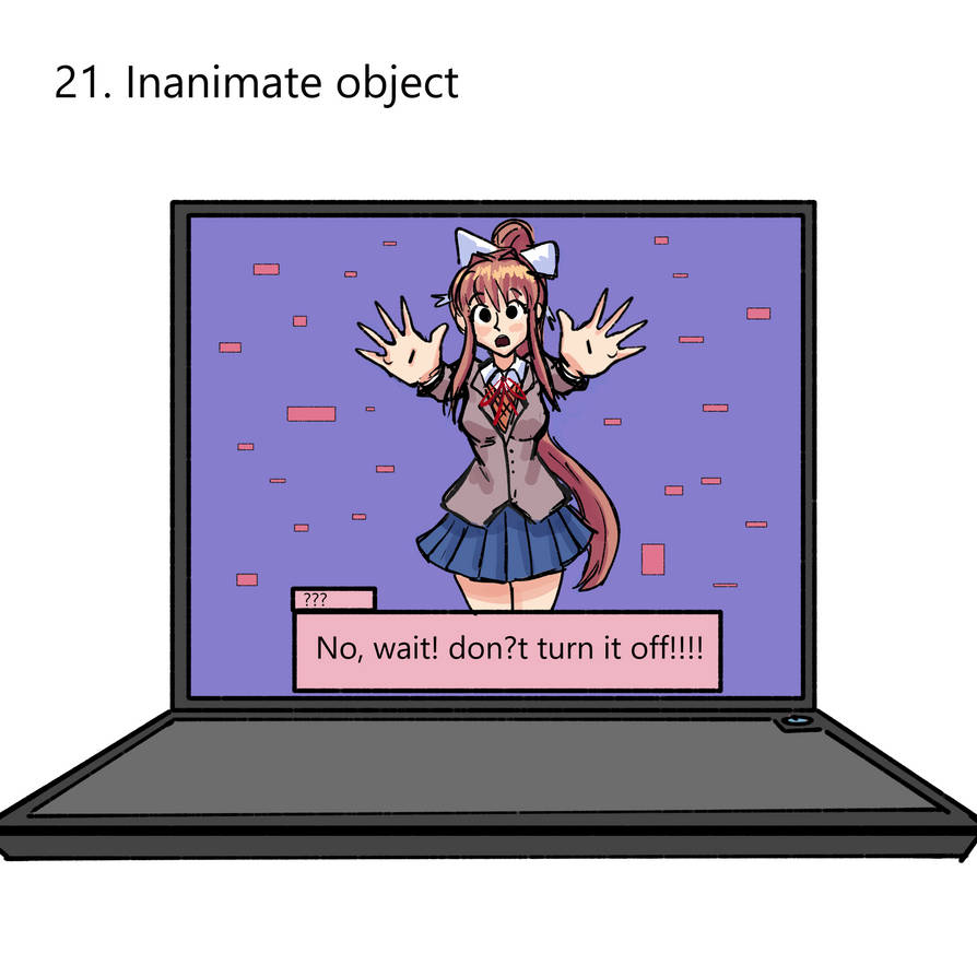 21. Inanimate object as Monika by SwapSlave on DeviantArt