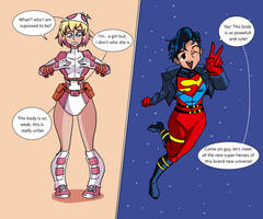 Gwen-pool and Super boy Body swap
