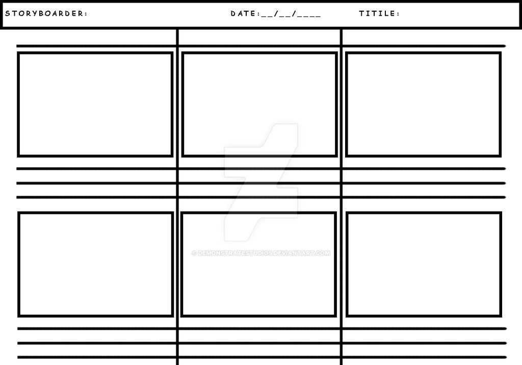 Storyboard Template (for animation, film, etc...) by DemonstrateStudios