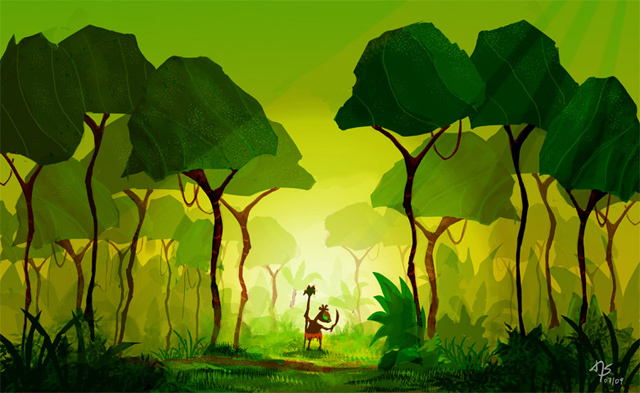 Digital painting: jungle