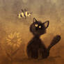 Digital painting: Cat and Bee