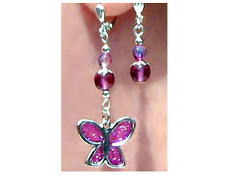 Purple Butterfly Earrings