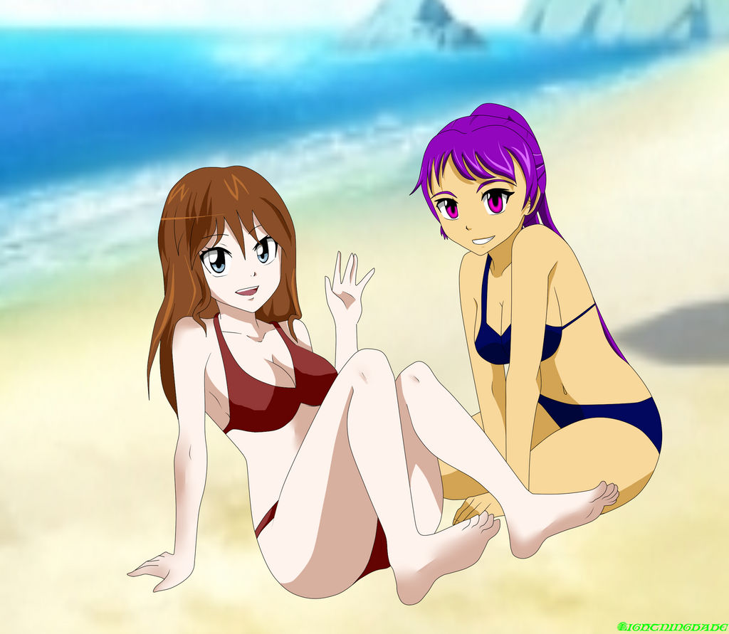 At the beach with Mizuki