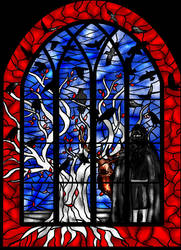 Coldhands stained glass window