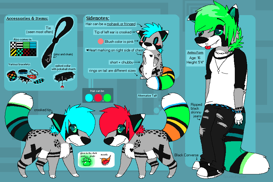 (OLD) Spunky Fursona Reference Sheet