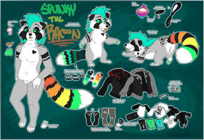 (OLD)Spunky Racoon Fursona Reference Sheet