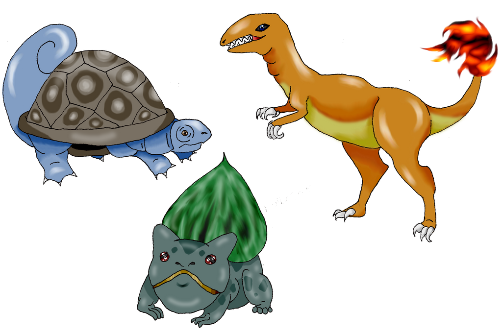 First Starters First Starters in Pokemon - realistic style by Charrmayne on DeviantArt