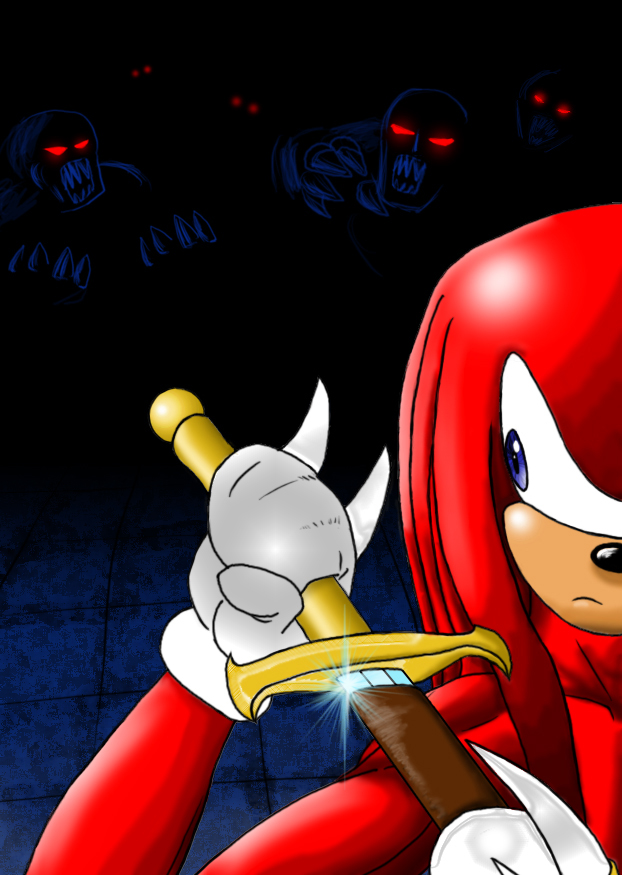 Knuckles about to battle