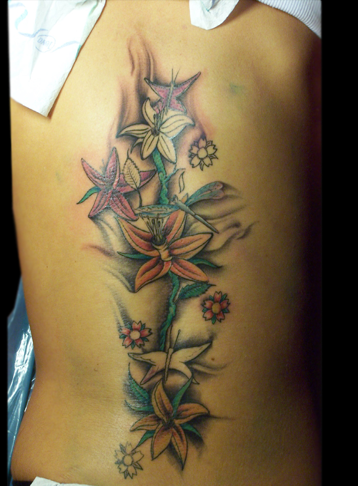 Back Tattoo .Start of coloring