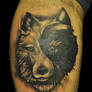 Yin Yang wolf tattoo