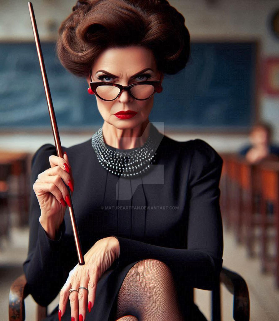 French Lesson - Strict Teacher with Cane by MatureArtFan on DeviantArt