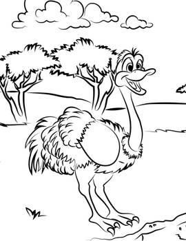 Ostrich coloring page