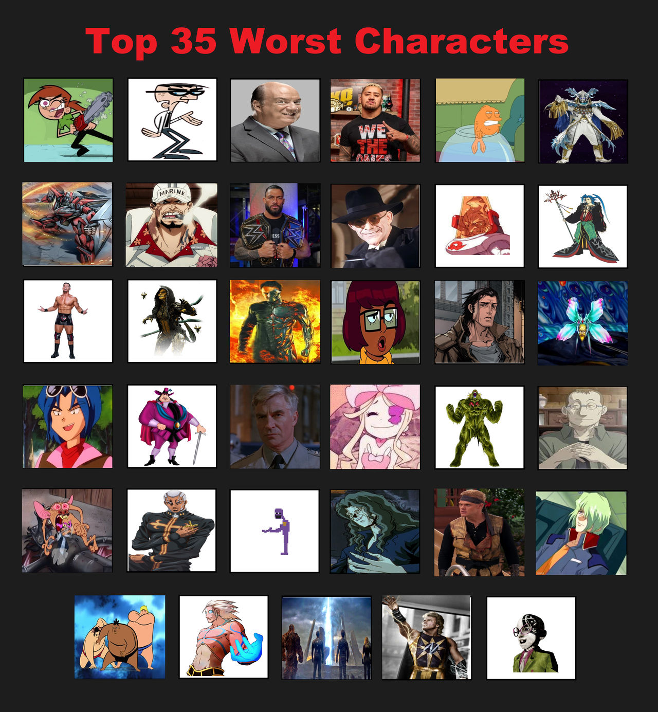 My Top 35 Worst Characters! by TheShadowsega75 on DeviantArt