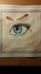 Blue eyes - watercolor painting 