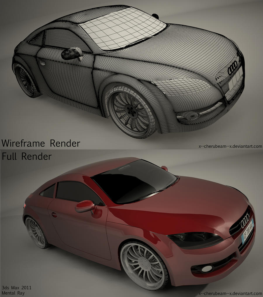 Audi TT Coupe Wireframe Render