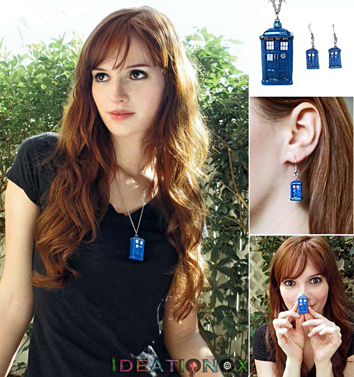 Tardis Earring - Necklace Jewelry Set