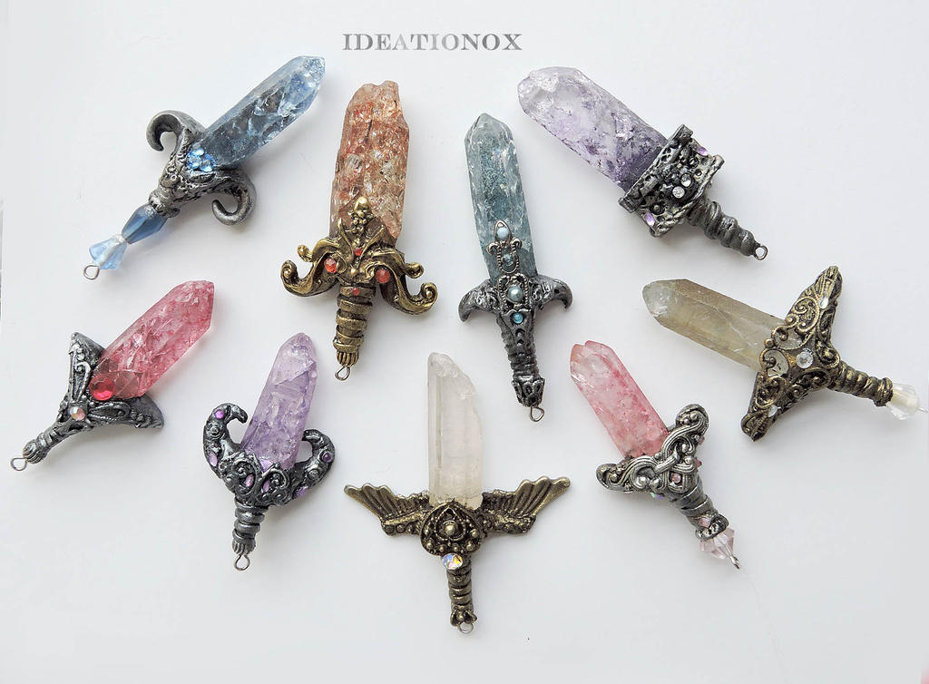 Crystal Sword Charms by Ideationox