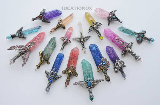 SOLD- Crystal Sword Charms
