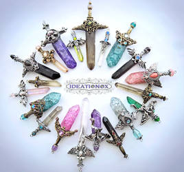 January Crystal Sword Charms - Ideationox