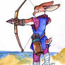 Hare shooting a bow