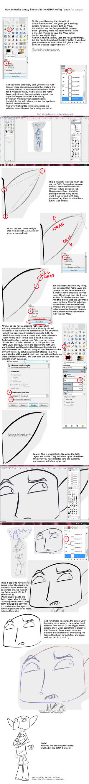 GIMP Paths Line Art Tutorial by 3Fangs on DeviantArt