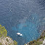 Aerial sea view with boat