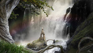 Temple under the Waterfall