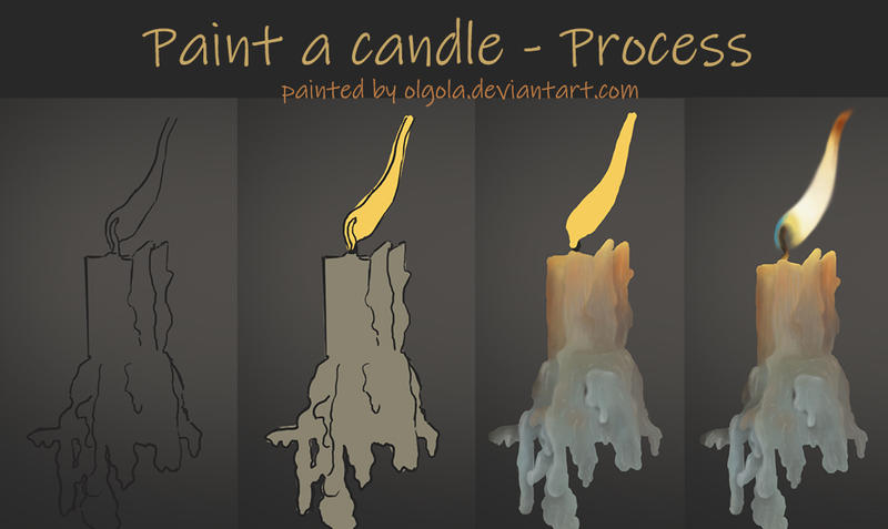 Paint a candle - process by Olgola on DeviantArt