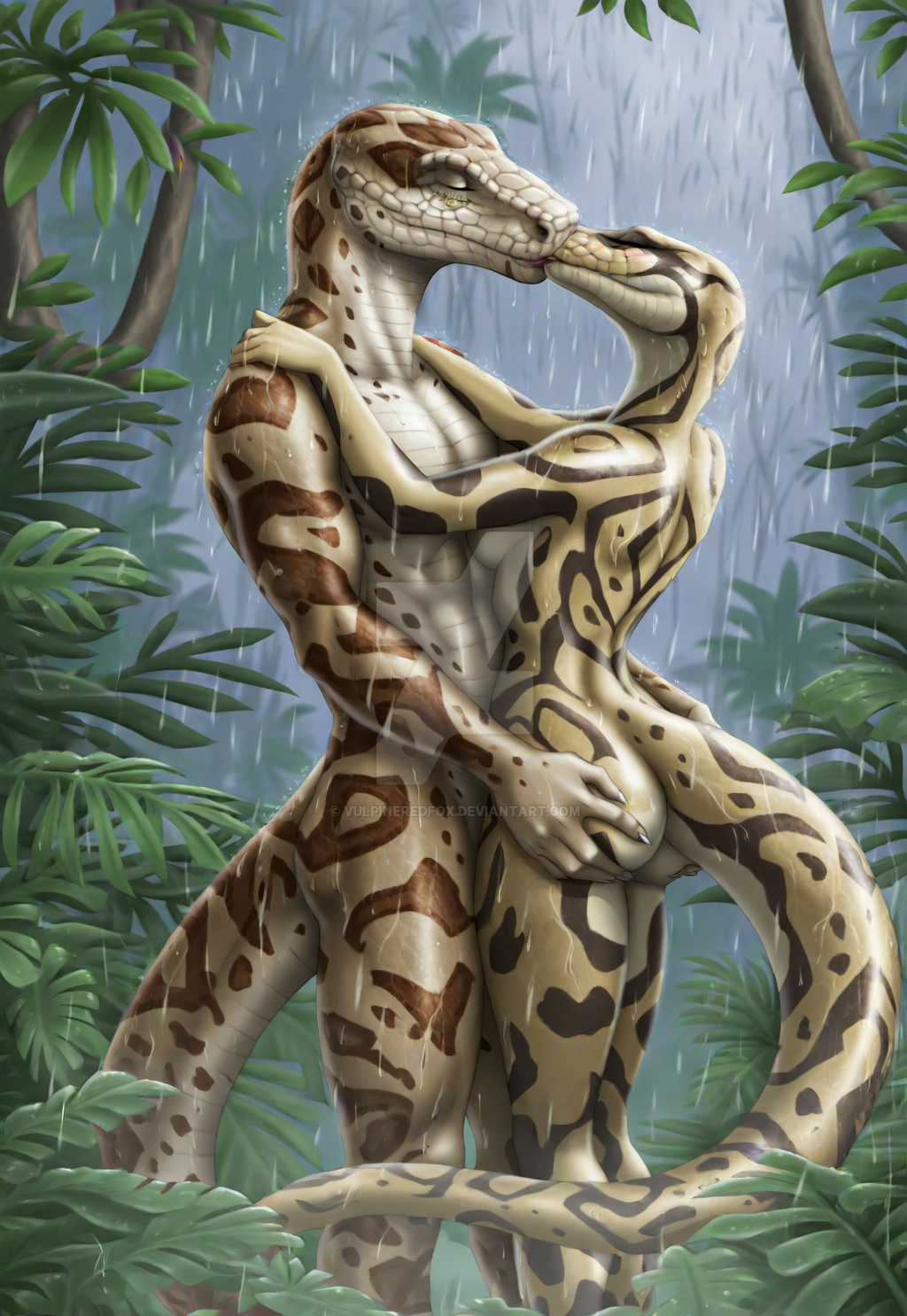 Python Kiss Jamieart The Kiss - Snakes by VulpineRedFox on DeviantArt