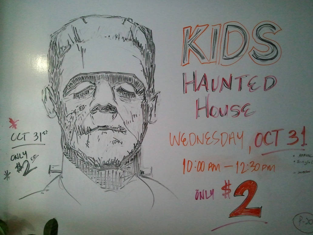 Whiteboard Halloween Frank by johnloganart on DeviantArt