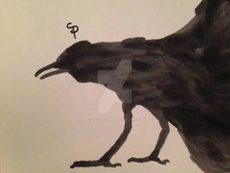 day 29 ink wash crow